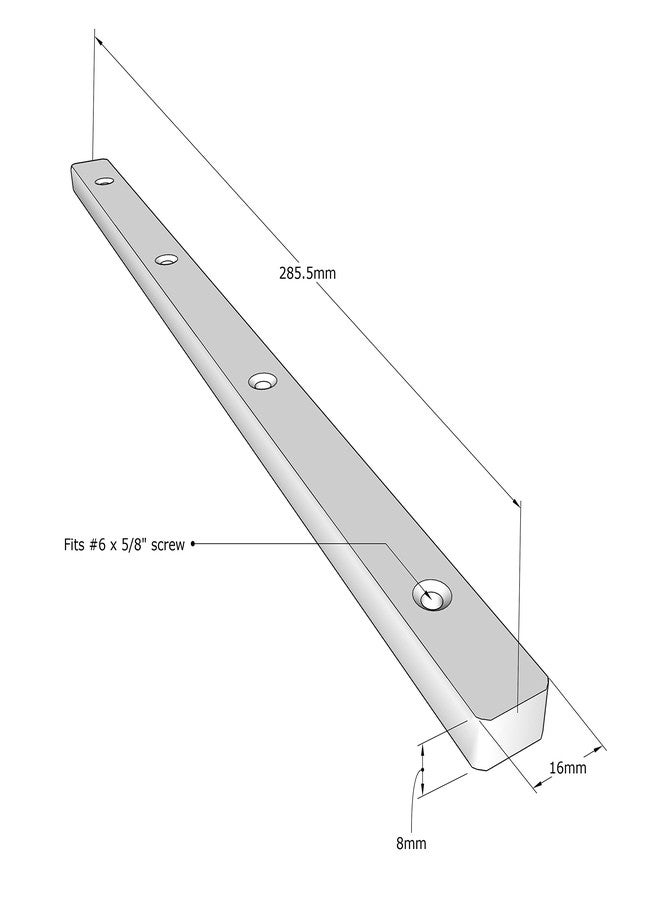 ROK Pair of Rok Hardware Side Mounted 11-1/4" (285.5mm) Screw-On, Plastic Drawer Rails/Guide Rails with 3/4" Extension, for Drawers with 21/32" (17mm) Groove, White Finish, D10751034 - Image 5
